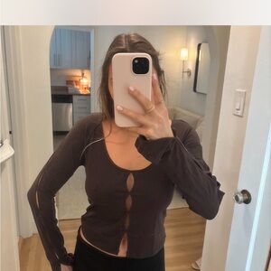 Brown Long Sleeve Top